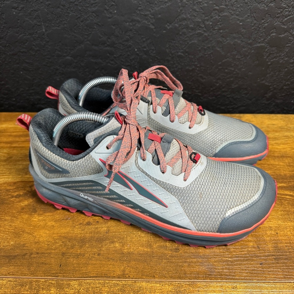 Altra Timp 3 Grey Red Mesh Trail Running Shoes Womens 10.5